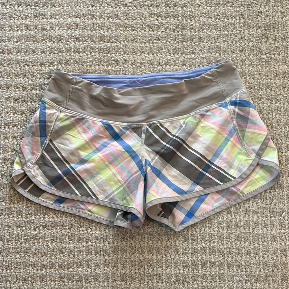 Lululemon plaid speed shorts